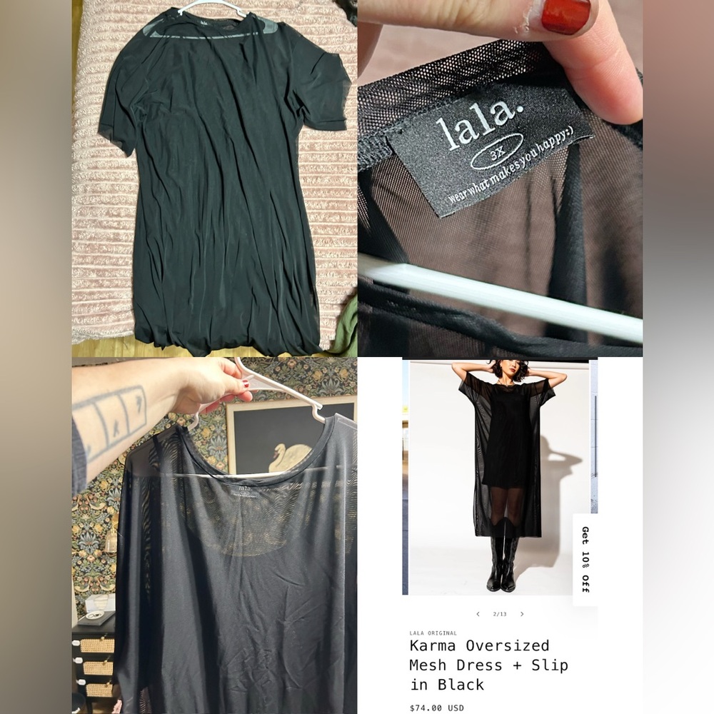 Dressed in LALA Black Mesh Dress with Slip